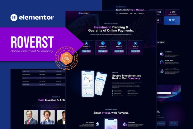 Roverst - Online Investment & Company Elementor Template Kit