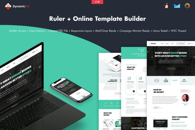 Ruler - Creative Agency Portfolio Email + Builder