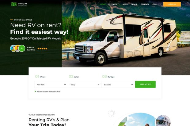 Rvhero - RV rental HTML Template