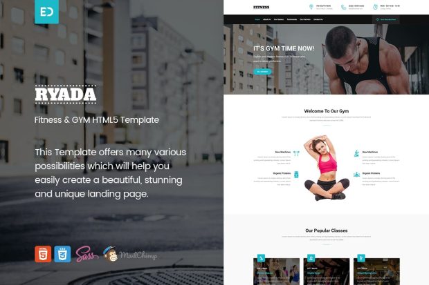 Ryada - Fitness & GYM HTML Landing Page Template