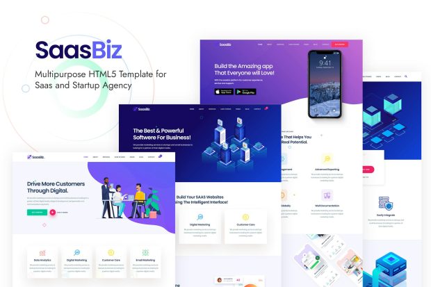 SaasBiz - Saas Startup HTML Template