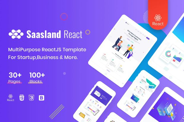 Saasland - MultiPurpose React Template For Startup