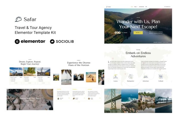 Safar - Travel & Tour Agency Elementor Template Kit