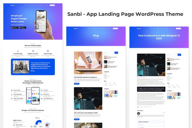 Sanbi - App Landing Page WordPress Theme 1.0