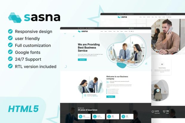 Sasna - Multipurpose Business HTML Template + RTL