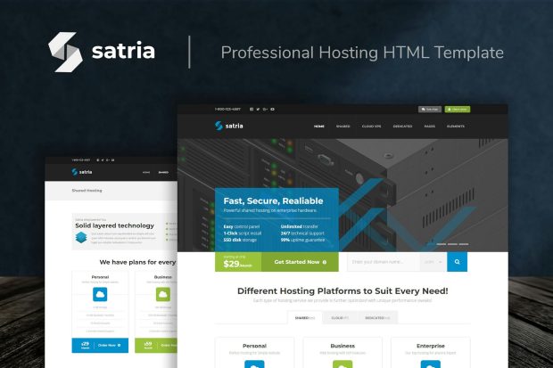 Satria - Professional Hosting HTML Template