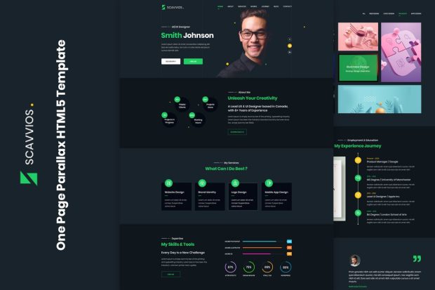 Scavvios | One Page Parallax HTML5 Template