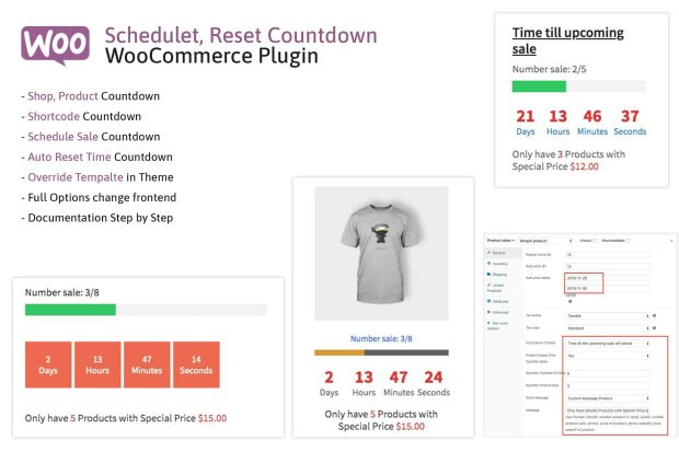 Schedule, Reset Countdown Plugin WooCommerce WooCP 1.0.0