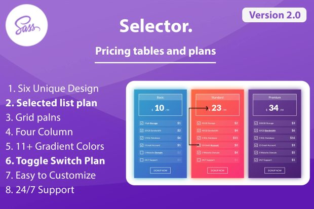 Selector - HTML Pricing Tables and Plans