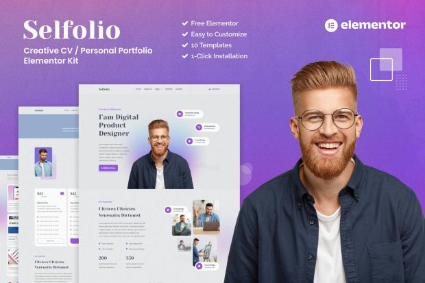 Selfolio - Creative CV Elementor Template Kit