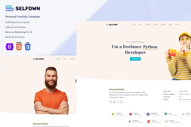 Selfown - Personal Portfolio Bootstrap 5 Template