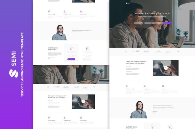 Semi - Service Landing Page HTML Template