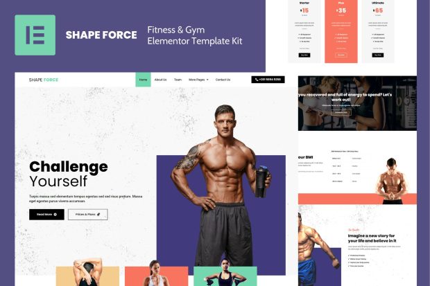 Shape Force - Fitness & Gym Elementor Template Kit