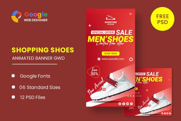 Shoes Ads Animated Banner GWD