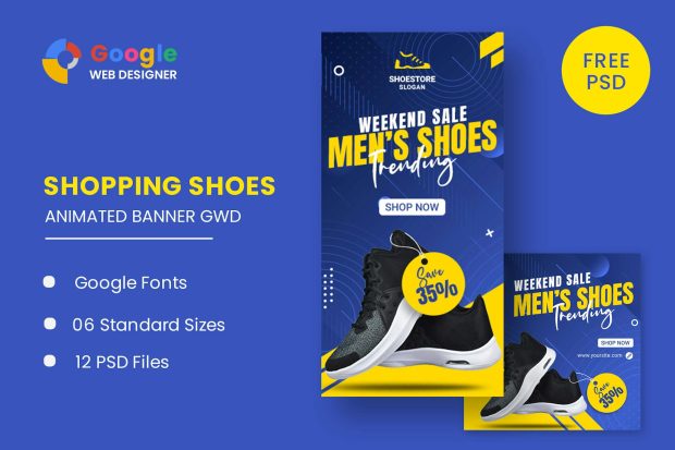 Shoes Fashion Product HTML5 Banner Ads GWD