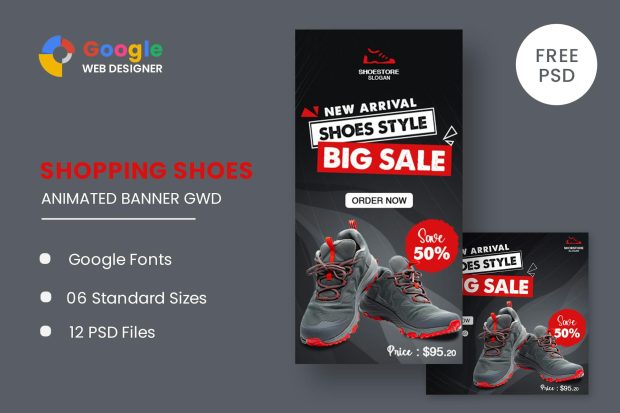 Shoes Products HTML5 Banner Ads GWD