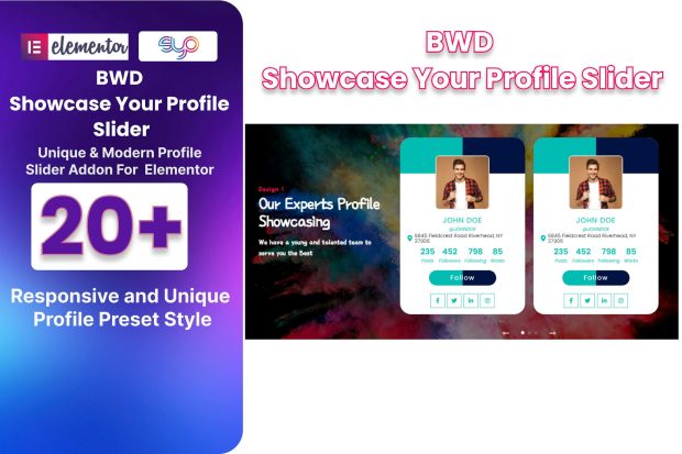 Showcase Your Profile Slider Addon For Elementor 1.0