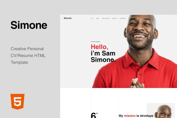 Simone - Onepage Personal CV/Resume HTML Template