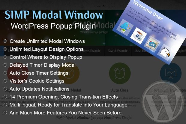 Simp Modal Window - WordPress Plugin 1.7