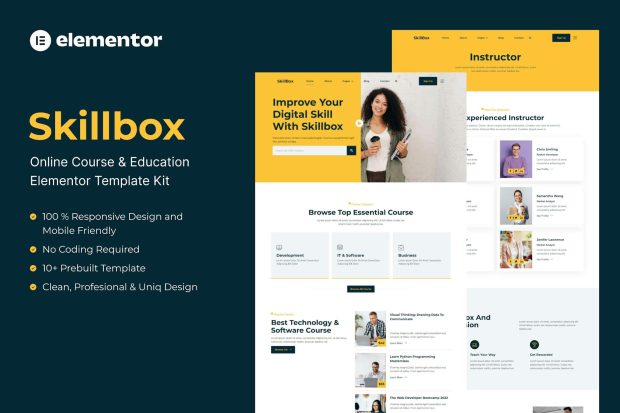 Skillbox - Online Course & Education Elementor Template Kit