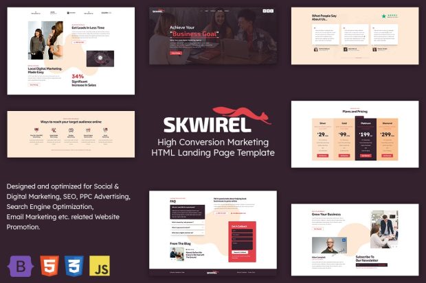 Skwirel - High Conversion Marketing Landing Page