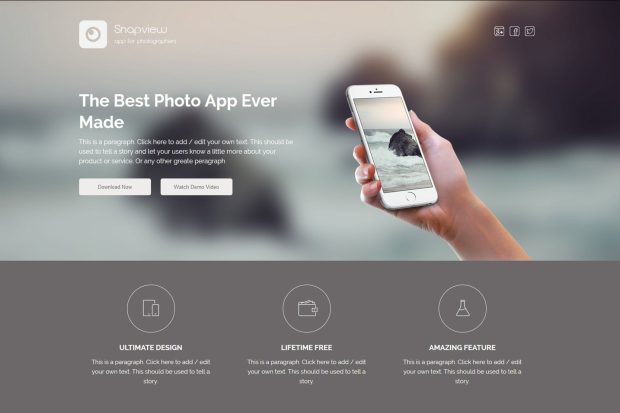 Snapview - Mobile App Landing Template