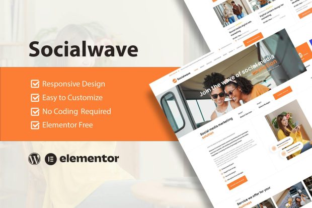 SocialWave - Social Media & Digital Marketing Service Elementor Template Kit