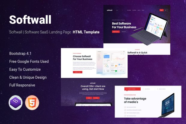 Softwall | Software SaaS Landing Page Template