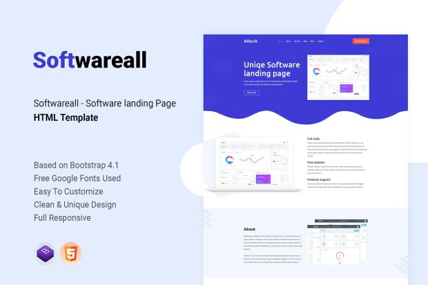 Softwareall - Software landing Page HTML Template