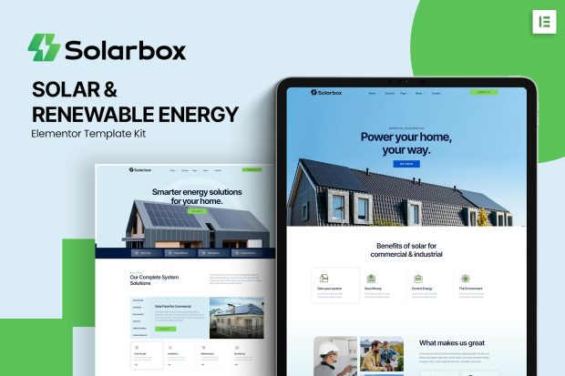 Solarbox - Solar & Renewable Energy Elementor Template Kit