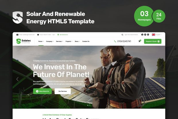 Solatec - Ecology & Solar Energy HTML5 Template