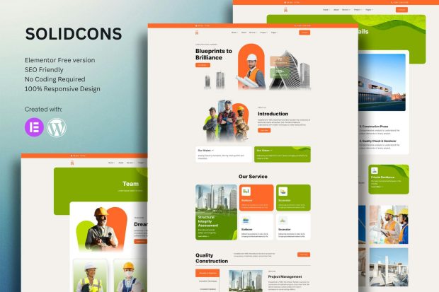 Solidcons – Construction And Industry Elementor Template Kit