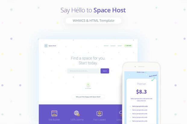 Space Host WHMCS & HTML Landing Page