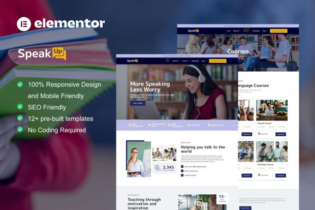 SpeakUp - Language Course & Translation Service Elementor Template Kit