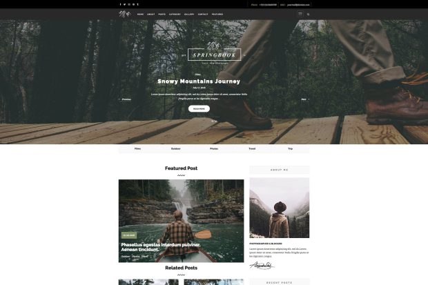 Springbook - Blog Travel Photography WP Theme 1.0.1