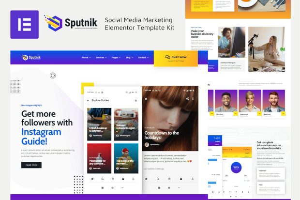 Sputnik - Social Media Marketing Elementor Template Kit