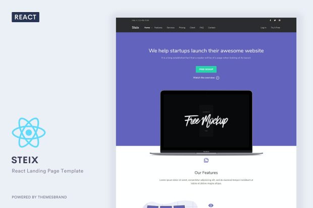 Steix React - Landing Page Template