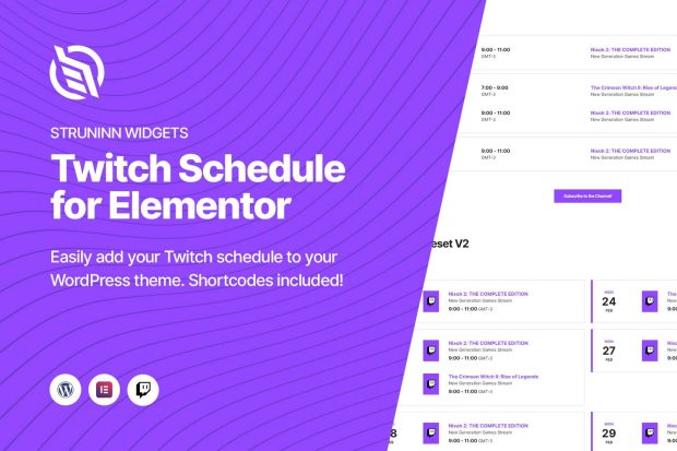 Struninn - Twitch Schedule Elementor Widget 1.0.1