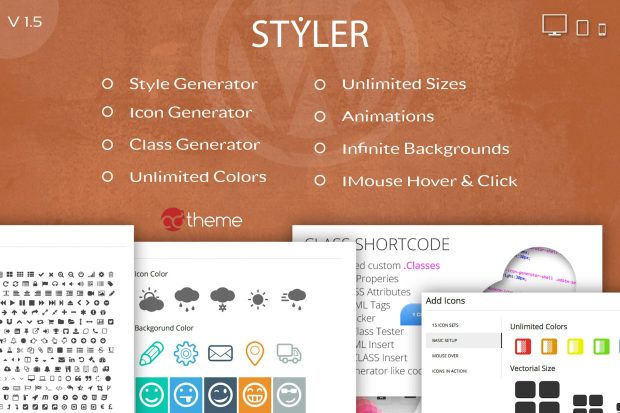 Styler - Icons, Fonts and CSS Generator for WP 1.5