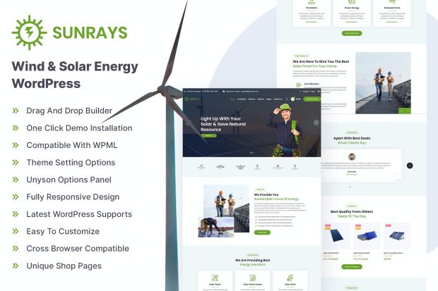 Sunrays - Solar Power & Green Energy WordPress Theme 1.0.7