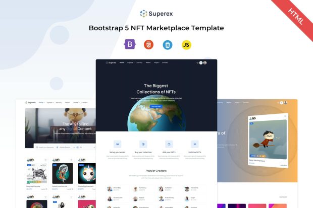 Superex - NFT Marketplace (HTML + React.js)