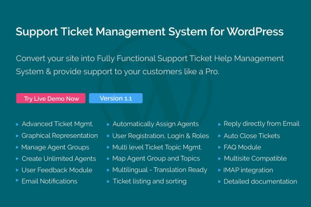 Support Ticket Management System for WordPress 1.9