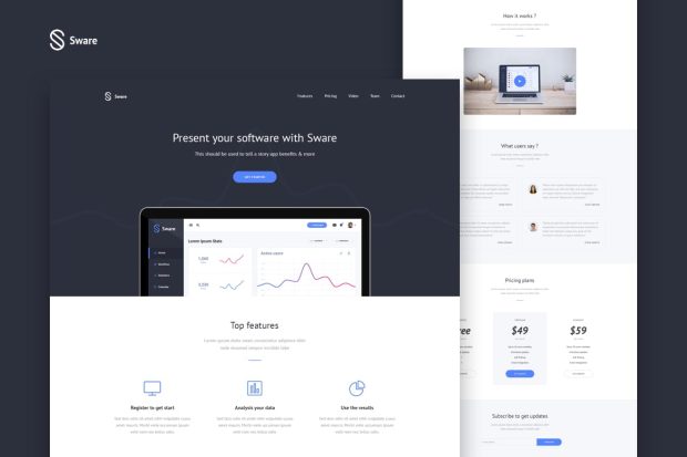 Sware SaaS & Software Landing HTML5 Page Template