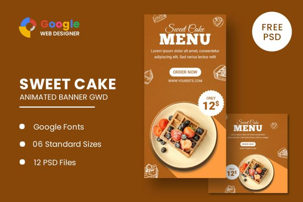 Sweet Cake Animated Banner GWD