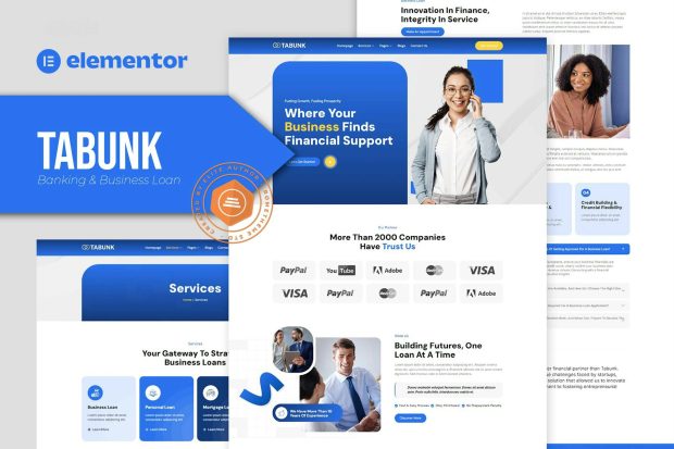 Tabunk – Banking & Business Loan Elementor Template Kit