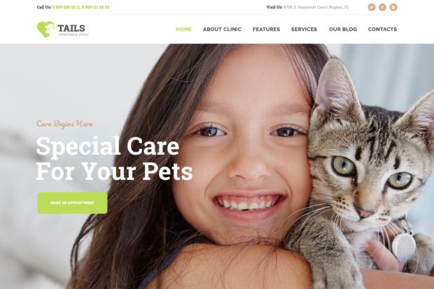 Tails | Veterinary Clinic, Pet Care & Animal Theme 1.4.8