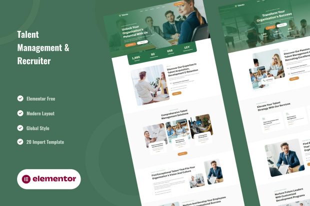 Talento - Talent Management & Recruiter Elementor Template Kit