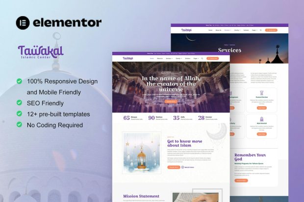 Tawakal - Mosque & Islamic Center Elementor Template Kit