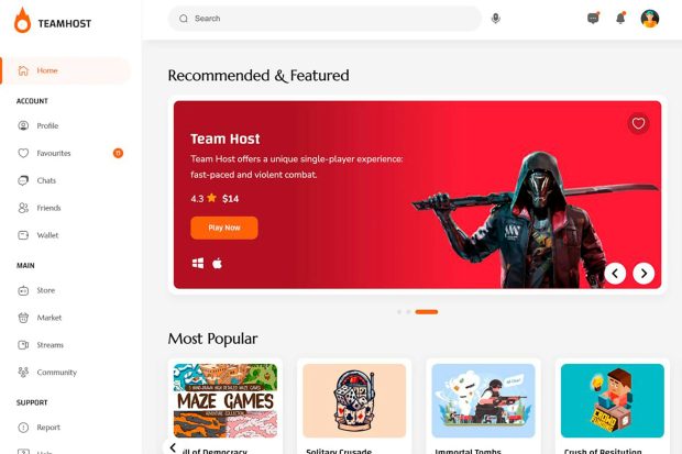 TeamHost - Gaming Community HTML