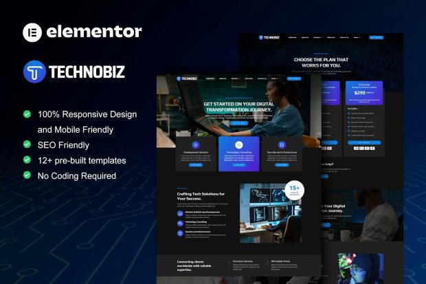 TechnoBiz - IT Solutions & Services Elementor Pro Template Kit